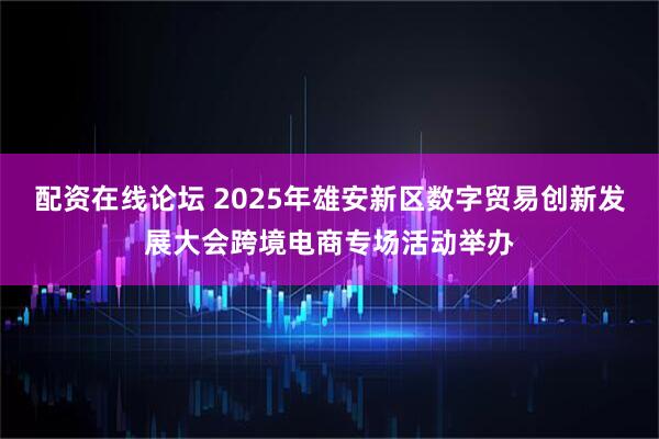 配资在线论坛 2025年雄安新区数字贸易创新发展大会跨境电商专场活动举办